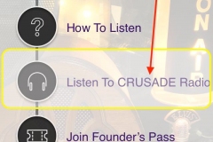 Step 1 Open The CRUSADE Channel Radio App