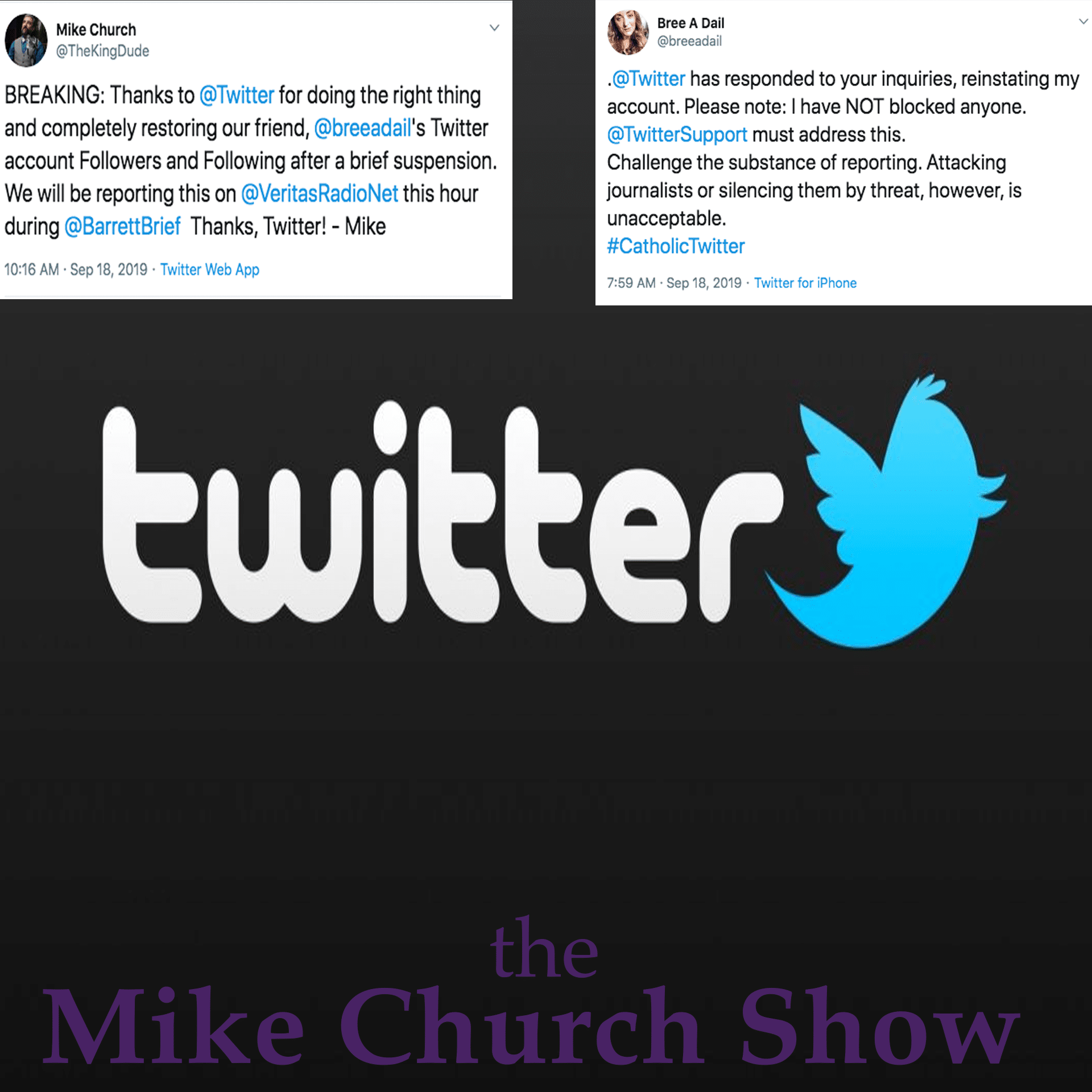 Twitter Did The Right Thing! - The Suspension & Unsuspension of Bree Dail - The Mike Church Show