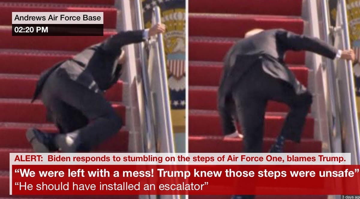 Crusade Channel Meme Of The Day – Biden Looks To Ban High Capacity Stairs