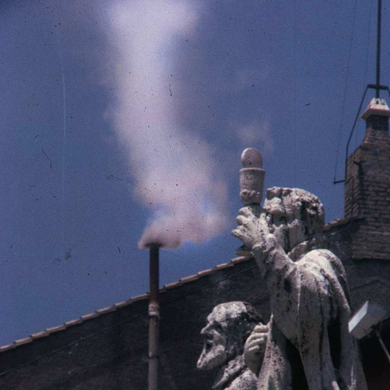 Powuh-Howuh-New-Pope-White-Smoke-ID3-Featured - The CRUSADE Radio Network White smoke emerges from the Sistine Chapel at the Vatican signaling the College of Cardinals has selected a new Pope to lead the Catholic Church
