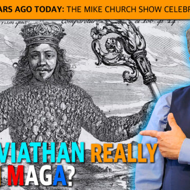 Video thumbnail: historic Leviathan engraving on the left and a man in a vest on the right, with bold colorful title asking if Leviathan has been beaten.
