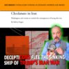 Magazine cover with orange banner reading 'AVE MARIA...', 'Checkmate in Iran' article title, and a man holding a glowing phone amid a map collage.